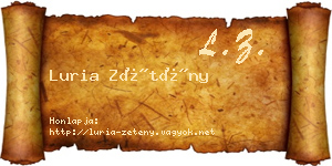 Luria Zétény névjegykártya